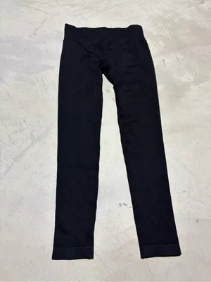 Halara soft oneform seamless flow ribbed high waisted leggings black 7/8 medium thumbnail 2