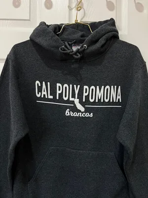 Jerzees Cal Poly Pomona Broncos Sweatshirt Hooded Gray Size Small thumbnail 6