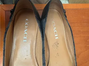 Coach Signature Jacquard Black Leather Cap Toe Ballet Flats Women’s Size: 7.5 thumbnail 2