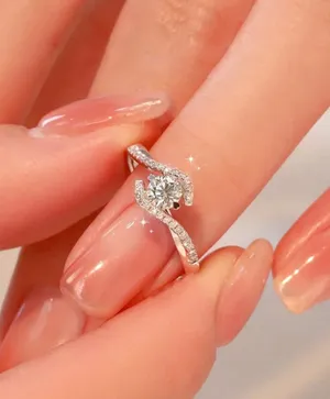 Boutique Half Carat Moissanite Diamond Ring 6 thumbnail 1
