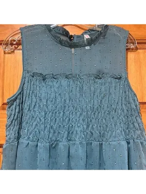 Xhilaration Sheer Blue Sleeveless Dress Medium thumbnail 2