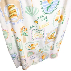 Paper Heart Strapless Fruit Print Maxi Dress Size XL Resort Vacation Linen Boho thumbnail 5