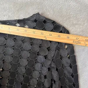 ALEXIS Black Geometric Circle Cut Out Crop Top Size L Avant Garde See Through thumbnail 12