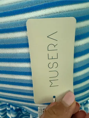 Muse Blue and White Striped Strapless Dress thumbnail 4