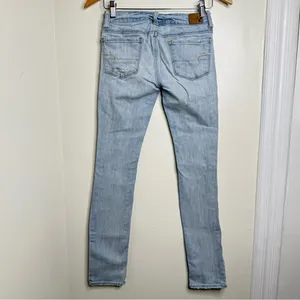 American Eagle Outfitters Distressed Skinny Jeans Low Rise Women’s Size 00 Reg thumbnail 3