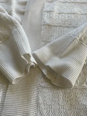 Karen Scott White Knit Cardigan size L thumbnail 6