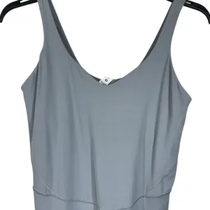 Lululemon SZ 14 Align Bodysuit 25" Shelf Bra Wicking Stretch Capris Rhino Gray thumbnail 4