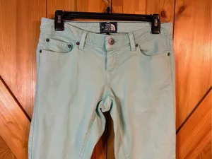 The North Face Jeans Womens Size 2 Mint Green Denim Skinny (0310) thumbnail 3