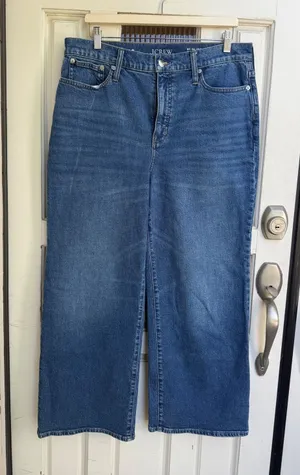 J.Crew Re-Imagined 96 Slim Wide Leg High Rise Indigo Jeans RF-96-IDG Size 32 thumbnail 1