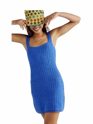 Free People Beach Royal Blue Dress Size Small thumbnail 1