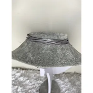 Silver Gray Thin Leather Necklace Choker 72" long thumbnail 3