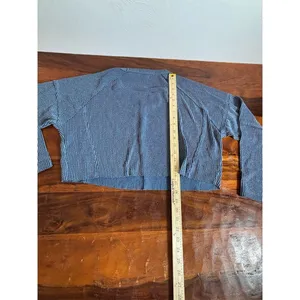 Altar'd State Pullover Sweater Womens Size S Blue‎ Ribbed Knit Cropped thumbnail 4