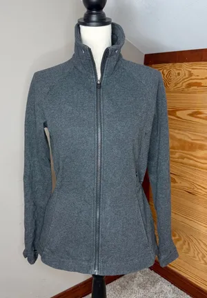 Lululemon &Go Take Off Fleece Jacket Heathered Black Gray 6 W4I61S Activewear thumbnail 1