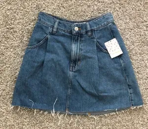 NWT Free People Denim Cosmico Flirt Skirt Size 24 thumbnail 1