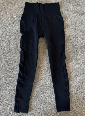 ZYIA Active Black Ribbed Compression Leggings thumbnail 4