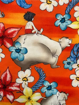 Disney Jungle Book Medical Scrub Top Orange Mowgli Baloo Pediatric Nurse Size M thumbnail 6