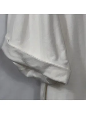 Womens XL White V Neck Pocket Tee Rolled Sleeve Stretch Casual Oversized Top thumbnail 2