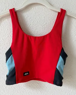 Tiger Friday Red Chevron Sports Bra Crop Top Size Adult Small Sporty Cheer Dance thumbnail 1
