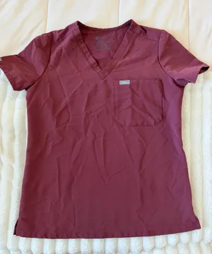 Figs Maroon V-Neck Scrub Top thumbnail 1