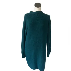 NWOT Abercrombie & Fitch Emerald Green Mock Neck Sweater Knit Dress Large thumbnail 6