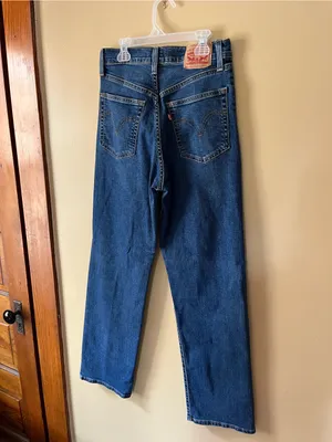 Levi's Ribcage Straight Blue Jeans thumbnail 10