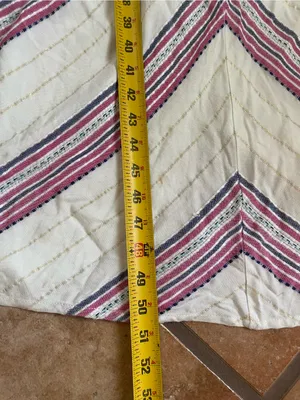 Cost Plus World Market Striped V-Neck Maxi Dress in Cream, Pink & Navy thumbnail 7