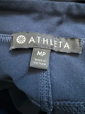 Athleta Bettona Classic Pants MP Medium Petite Navy Blue Straight Leg Stretch thumbnail 3