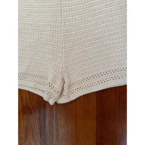 Universal Thread‎ Cream Sweater Knit Halter Romper Drawstring Waist Cream Medium thumbnail 7