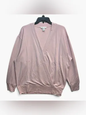 Athleta Purana V-Neck Wrap Sweatshirt Pink Size Large NWT $89 thumbnail 3