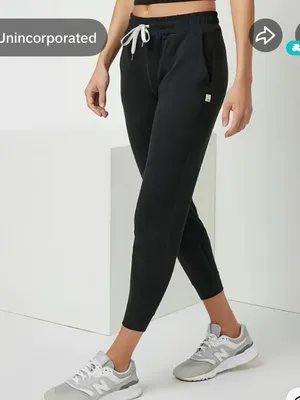 Vuori Black Joggers with White Drawcord thumbnail 1