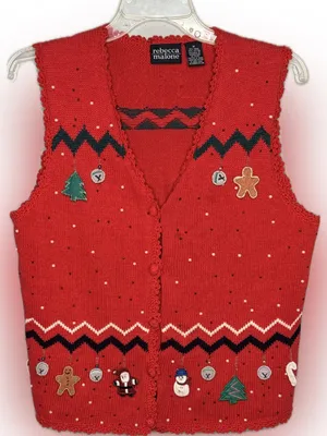 Vintage Rebecca Malone Christmas Sweater Vest thumbnail 1