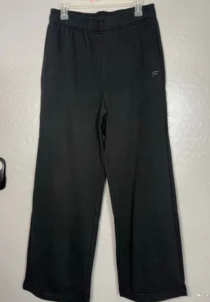 Fabletics Year Round Terry Wide Leg Sweatpants, Black, L thumbnail 1