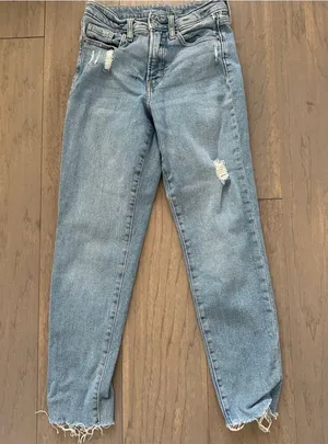 Old Navy Light Blue High Rise Straight Leg Jeans Size 0 thumbnail 1