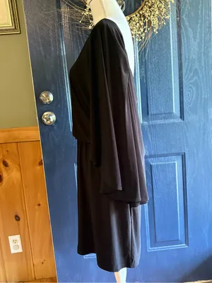 Annalee + Hope One-Shoulder Black Draped Cocktail Dress size XL thumbnail 3