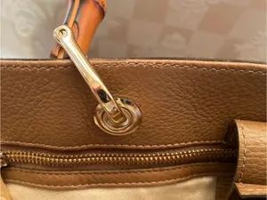 Gucci Brown Leather Tote with Bamboo Handles thumbnail 11