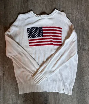 Wild Fable White American Flag Sweater thumbnail 1