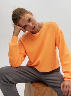 ARITZIA TNA Waffle Long Sleeve Top thumbnail 1