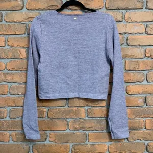 Fabletics Womens XL‎ Mauve Waffle Henley Cropped Long Sleeve Top LS2253733 thumbnail 4