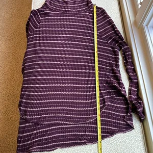 We The Free mock turtleneck long sleeve top dark plum size M thumbnail 11