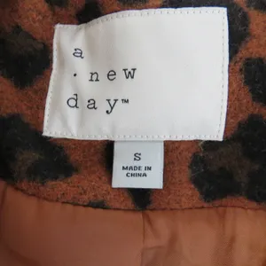 A New Day Leopard Print Long Peacoat Casual Jacket Small Animal Print Oversized thumbnail 8