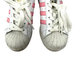 Adidas size 5 EVM 004001 white pink clamshell toe lace up sneakers‎ superstar thumbnail 3