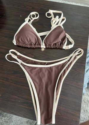 West Coast Contrast Bikini Set Brown Size M thumbnail 2
