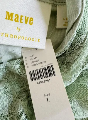 Anthropologie Maeve Mock-Neck Ruffle Sleeve Lace Mini Dress, Size L thumbnail 11