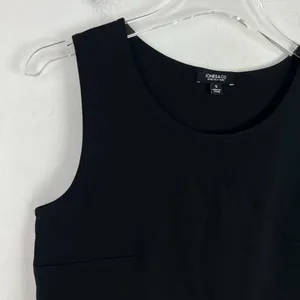 NWT Jones & Co New York Sleeveless Faux Crossover Hem Top Black Size Small S NEW thumbnail 2