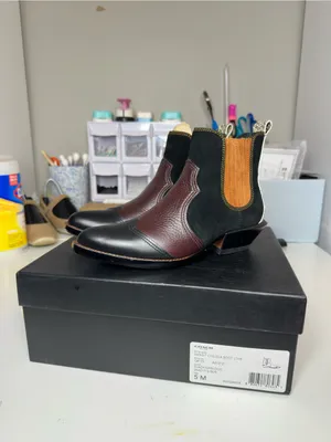 Coach 1941 Bandit Chelsea Boots Black Oxblood Leather Size 5 NIB NWT thumbnail 2