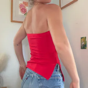 Red strapless, sexy top thumbnail 3