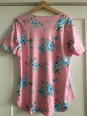 Baby Pink Crisscross Floral Tee thumbnail 5