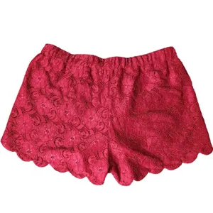 Umgee Women Shorts Red‎ Floral Lace Scalloped Hem Shorts, L thumbnail 5