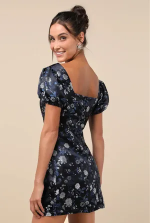 Lulus Black Floral Dress thumbnail 3