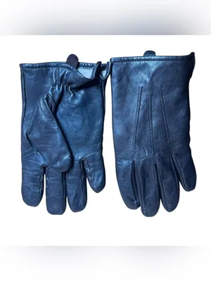 Leather Gloves Cashmere Lined Women’s Dark Brown Size Medium Short Length Soft thumbnail 2